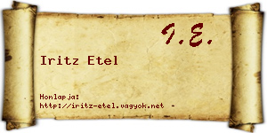 Iritz Etel névjegykártya